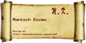 Mantsch Kozma névjegykártya